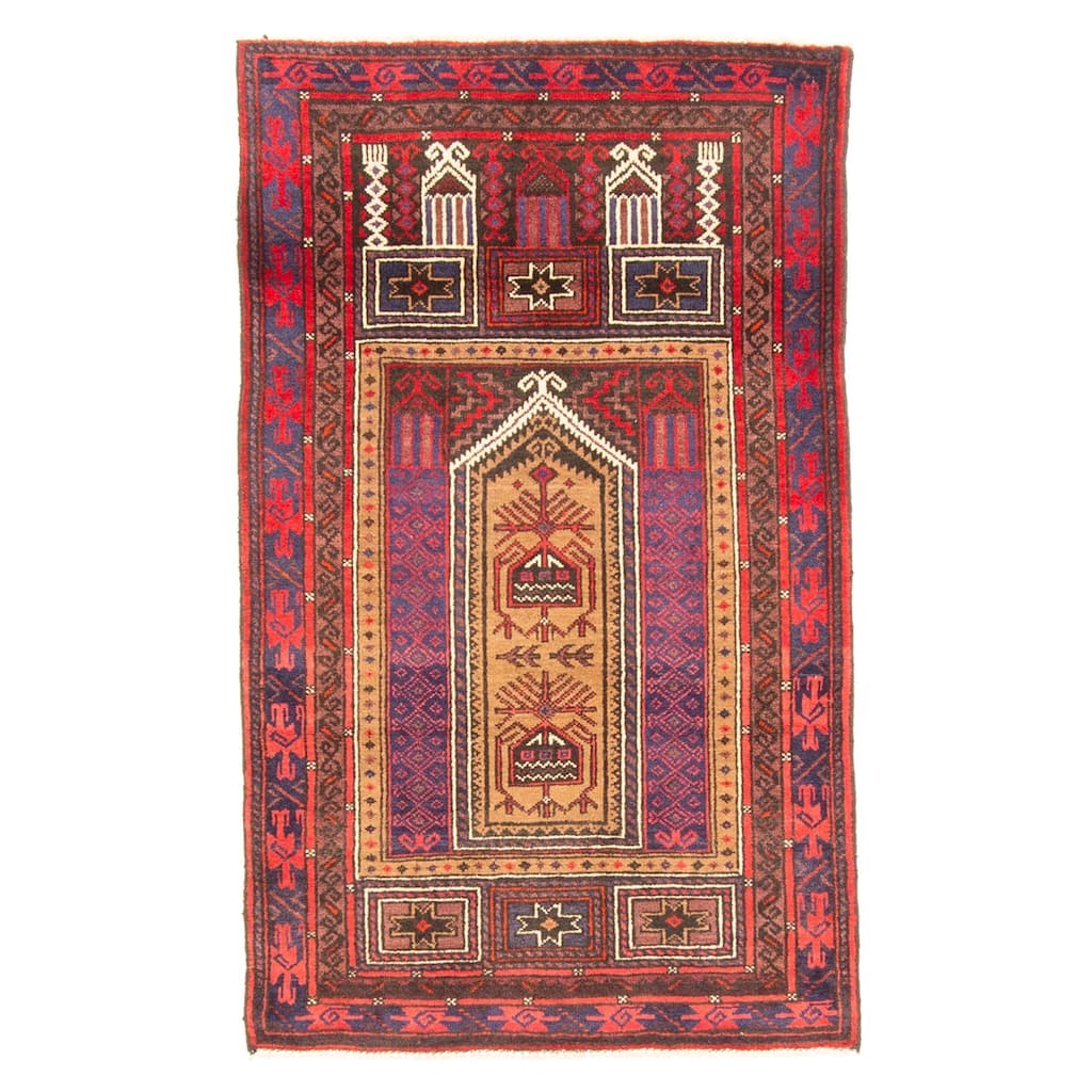 ECARPETGALLERY Hand-knotted Teimani Brown Wool Rug - 2'8 x 4'3