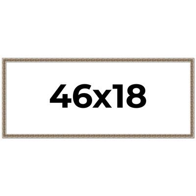 46x18 Frame Silver Versailles Ornate Solid Wood Picture Frame | 1 Inch