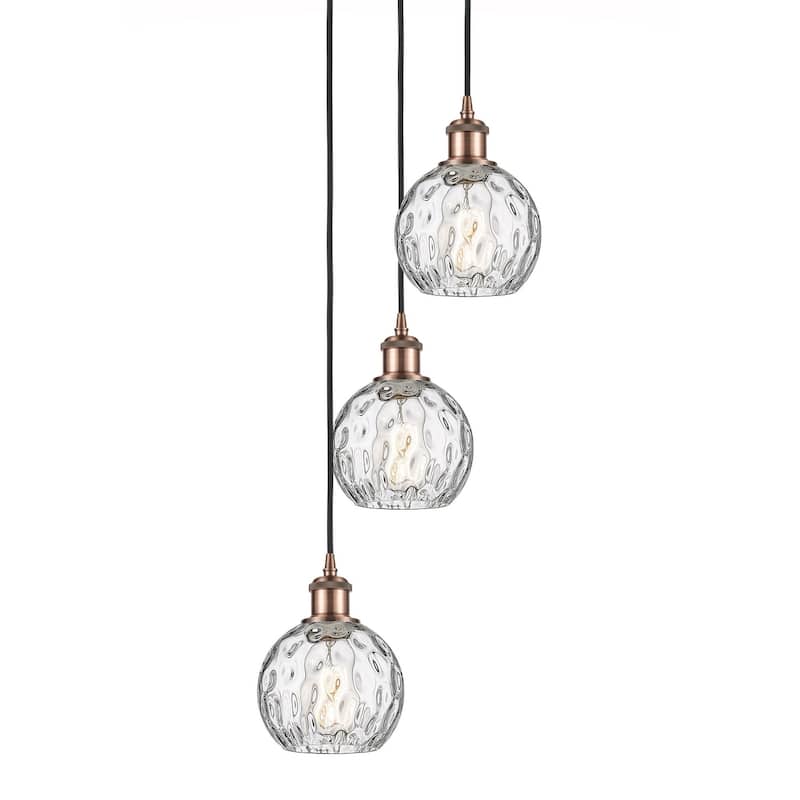 Innovations Lighting 113B-3P-18-13 Athens Pendant Athens 3 Light 13" - Antique Copper / Clear Water Glass