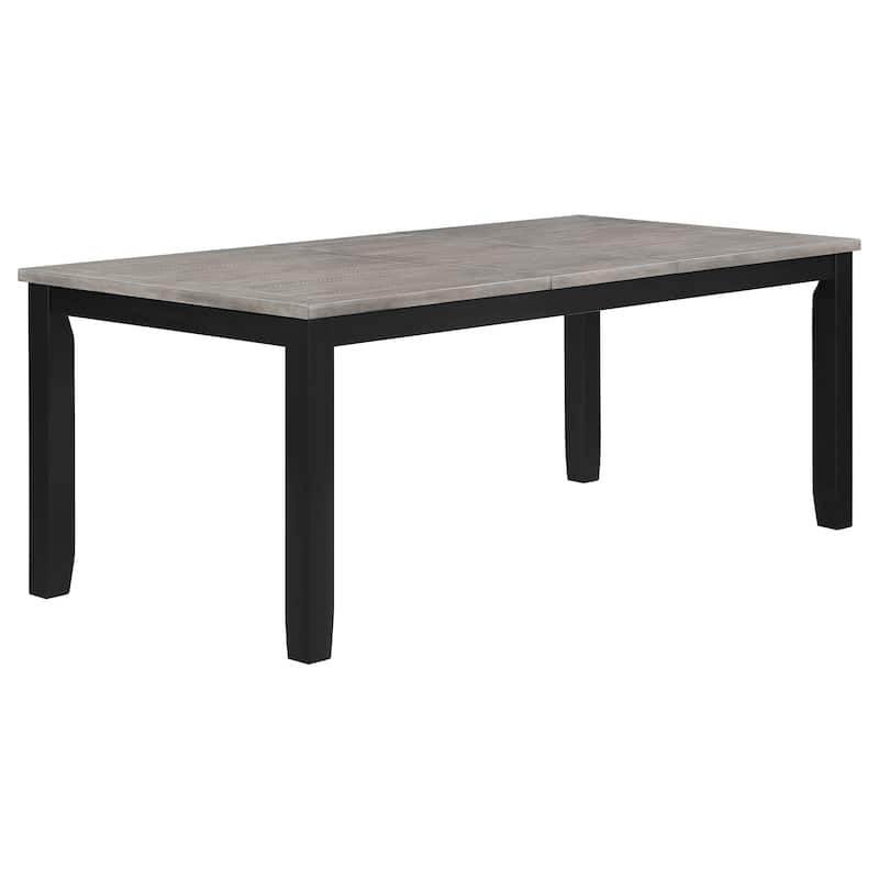 Elodie Black Rectangular Extension Leaf Dining Table Set