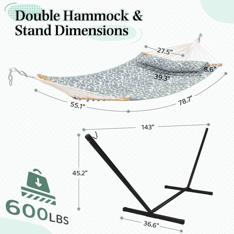 EROMMY Modern Portable Hammock, Hand-Woven Ropes, Anti-Tipping Design for Backyards, Beaches & Campsites