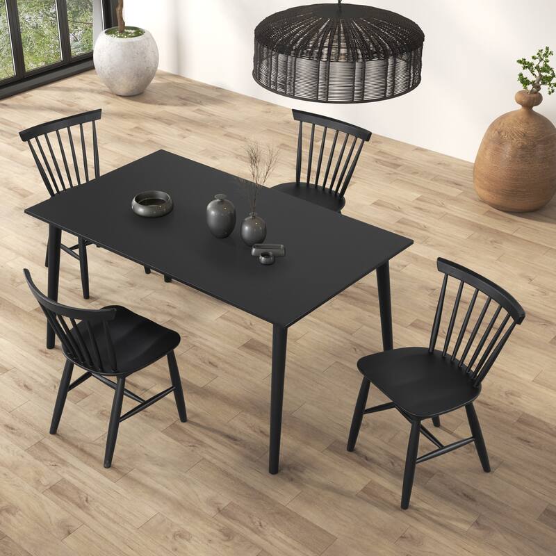 Furniture of America Zailen Mid-Century Modern 5-Piece Solid Wood Dining Set