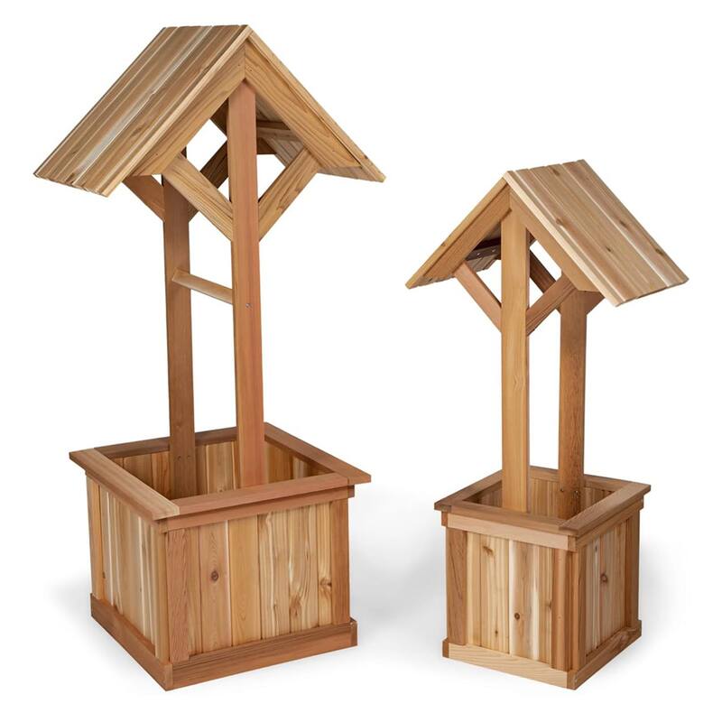 All Things Cedar 5-Ft Outdoor Wishing Well Planter Box for Flowers and Plants - 36