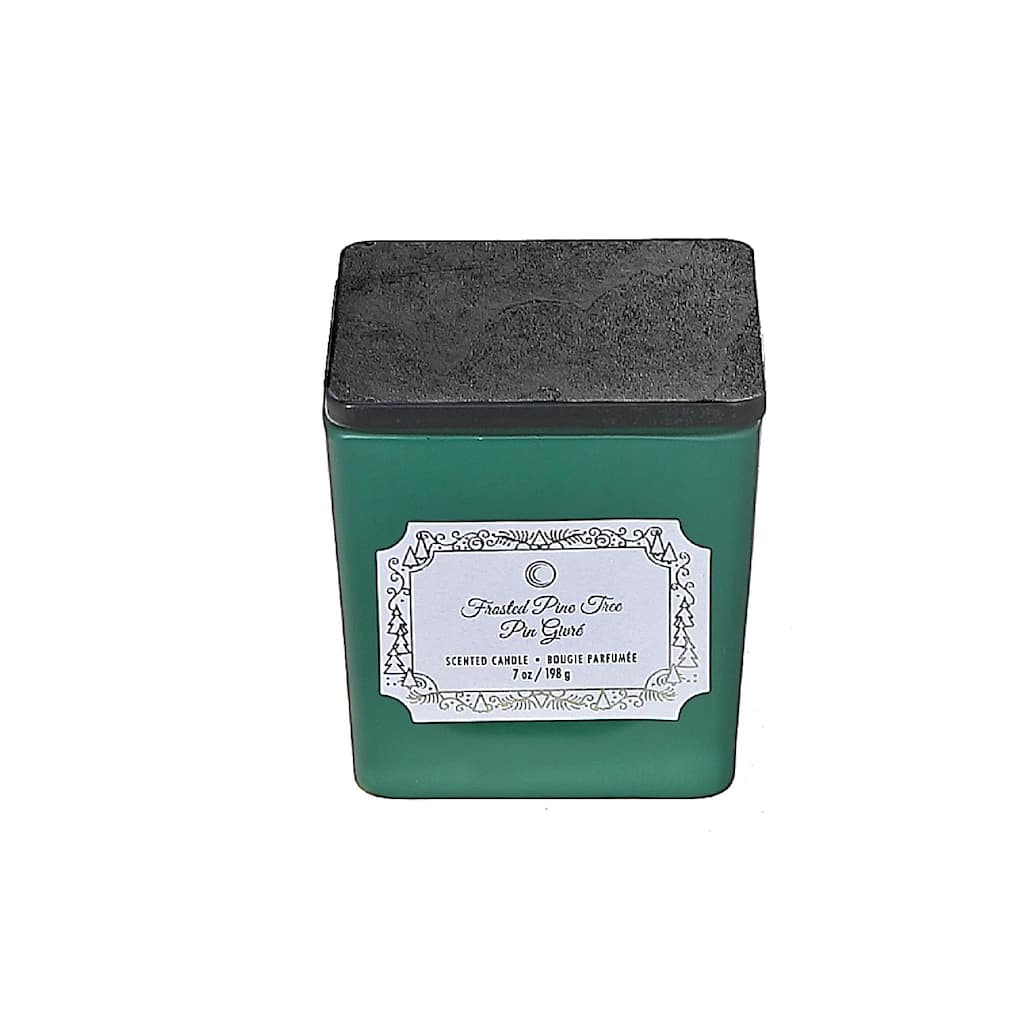 Christmas 7Oz Square Candle Frosted Pine Tree - N/A