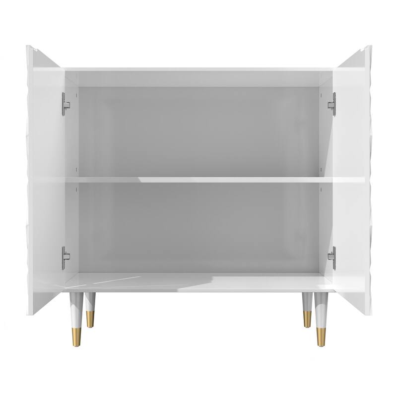2 Door White Locker Accent Cabinet