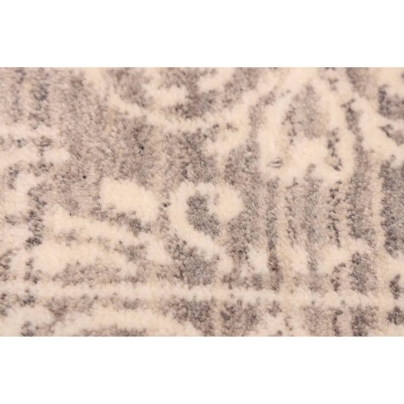 ECARPETGALLERY Hand Loomed Elysian Grey Wool Rug - 8'2 x 10'0