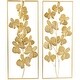 preview thumbnail 5 of 4, CosmoLiving by Cosmopolitan Gold Metal Orchid Floral Home Wall Decor with Gold Frame (Set of 2)