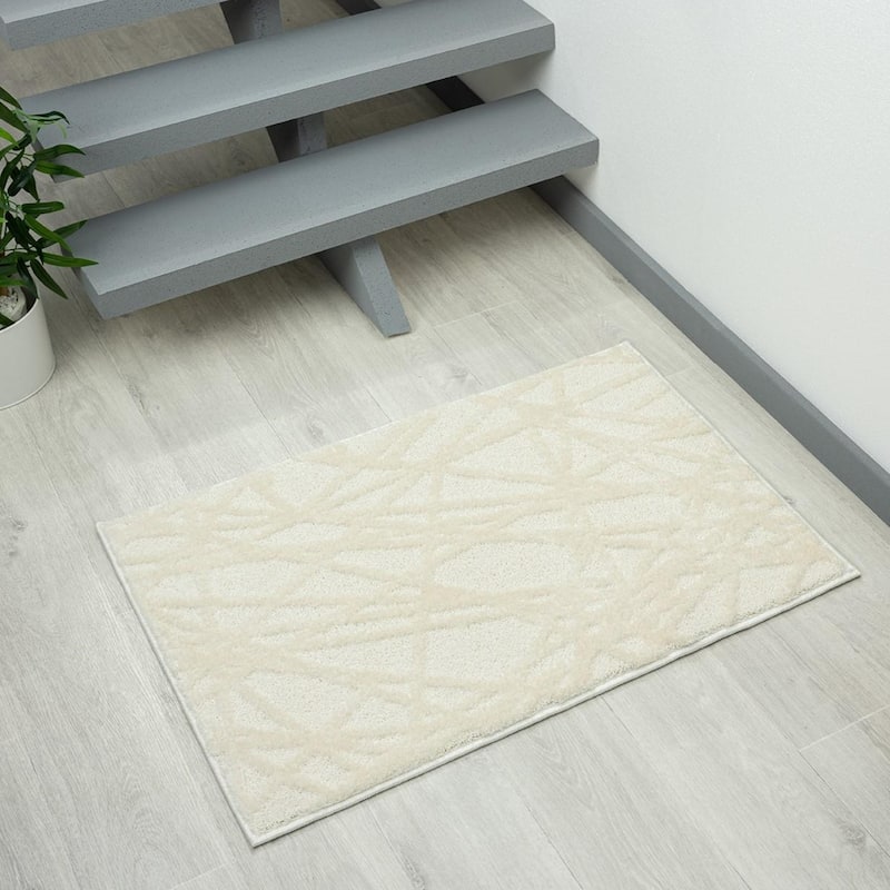 Luxe Weavers Geometric Abstract Lines Area Rug - 2x3 - Cream