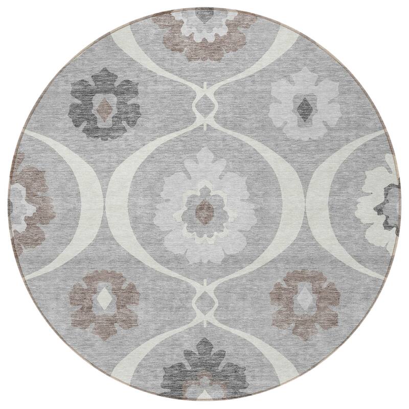 HomeRoots Medallion Transitional Rectangle Outdoor Rug