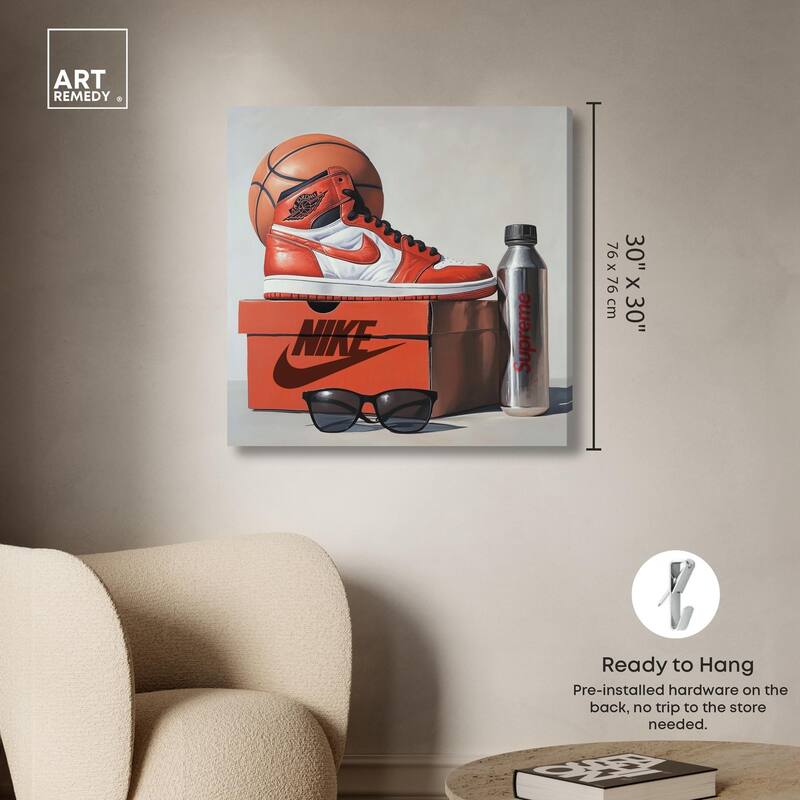 Basketball Practice Canvas by Art Remedy, Gallery Wrapped