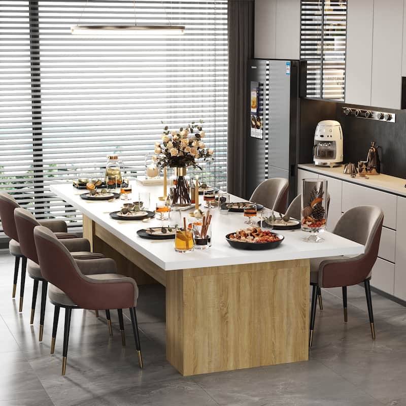 Large 118" Wood Dining Table,Meeting Table for Dining,Office Room - 126"L