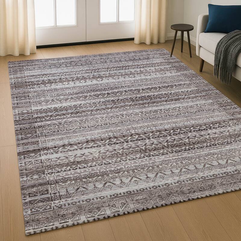 Premium Washable Super Soft Boho Stripes Mayfield Rug - Brown - 2'6" x 3'10"