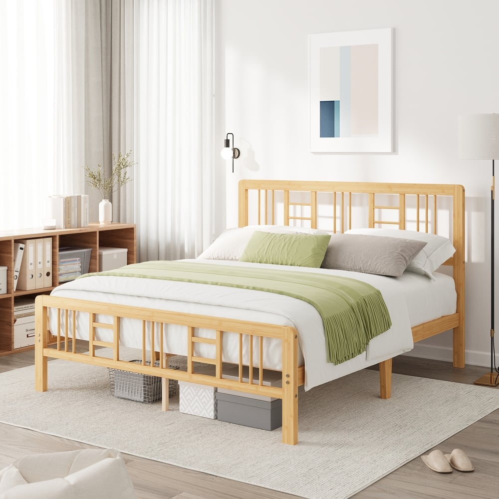 Wood Bed Frame with headboard and footboard