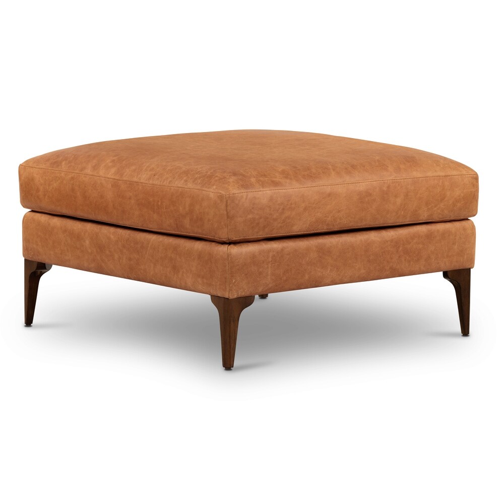 Poly and bark leather ottoman best sale