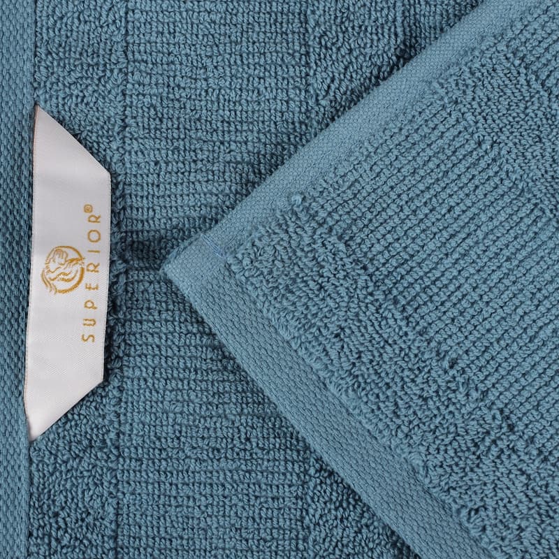 Superior Roma Cotton Ribbed Absorbent Face Towel Washcloth Set of 12