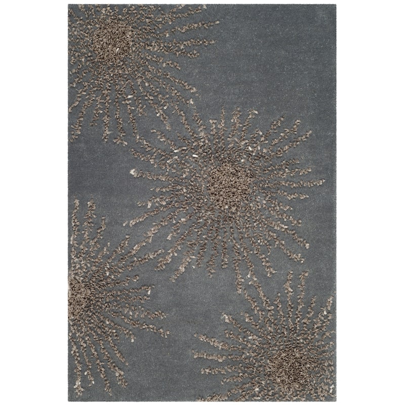 SAFAVIEH Handmade Soho Sade New Zealand Wool Rug - 2' x 3' - Dark Grey/Silver