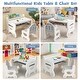 preview thumbnail 15 of 28, Costway Kids Drawing Table & Chair Set for Reading Playing with Pens & - See Details