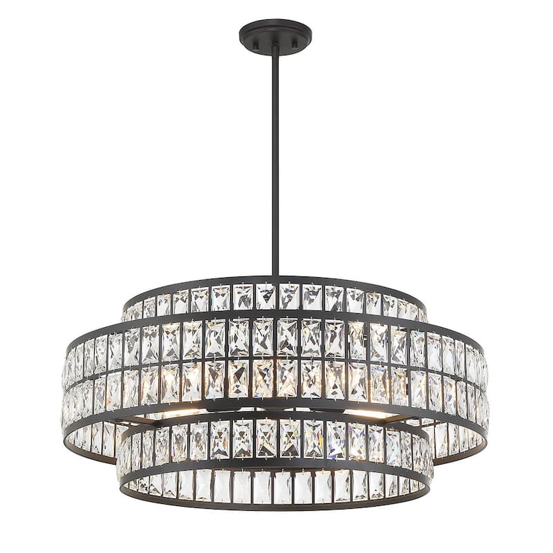 Savoy House 7-9048-6 Renzo 6 Light 28" Wide Crystal Waterfall