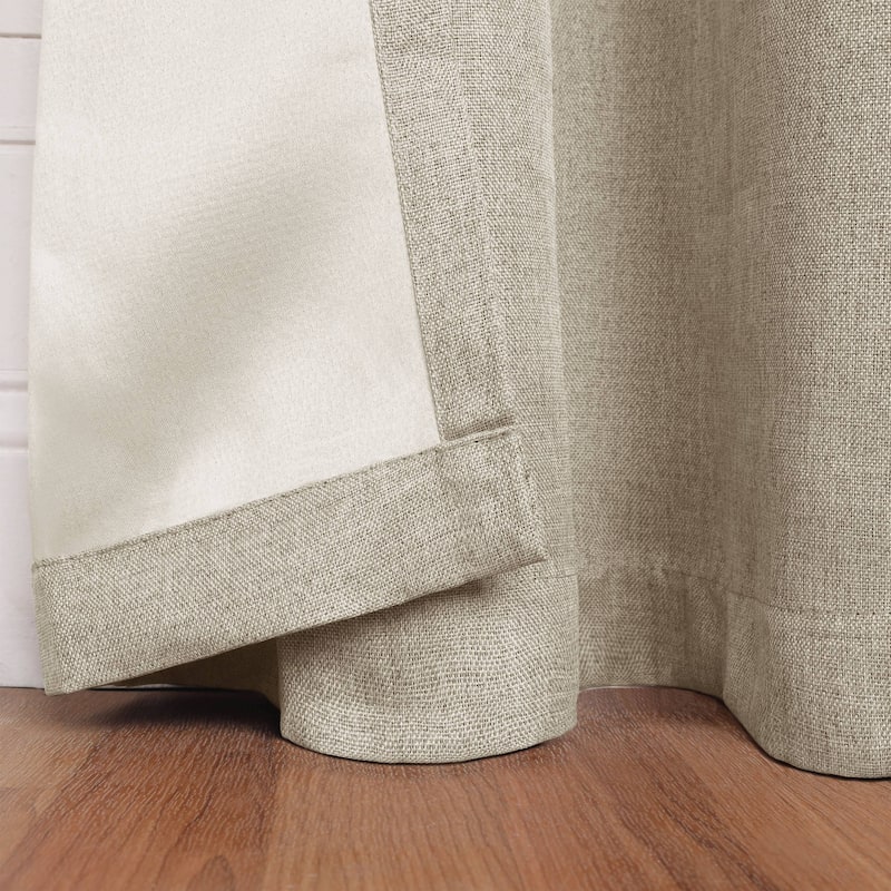 Superior Linen Washable Room Darkening Curtains, Set of 2 Panels