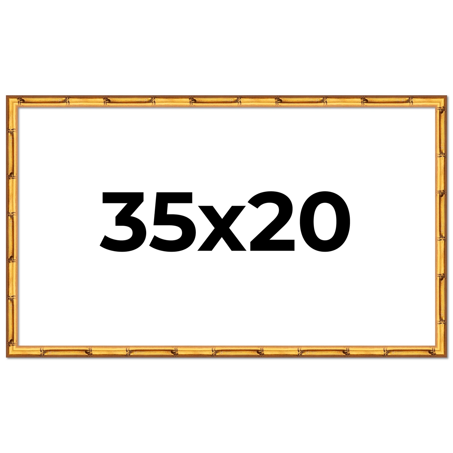 35x20 Frame Gold Bamboo Solid Wood Picture Frame | 1 Inch Moulding
