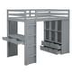 preview thumbnail 22 of 21, Twin Size Loft Bed with Writing Desk &LED Light, Kids Bed with Shelves and Drawers