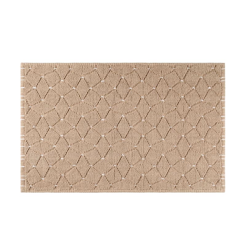 Martex Restore Diamond Geo Bath Rug - 20"W x 32"L - Taupe