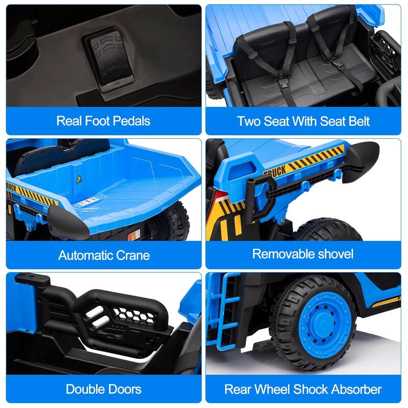 24V 2 Seater Kids Ride On Dump Truck with R/C