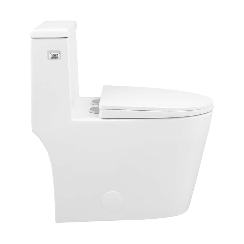 Antibes One Piece Elongated Toilet Left Side Flush 1.28 Gpf - 27.95" x 16.14" 29.92"