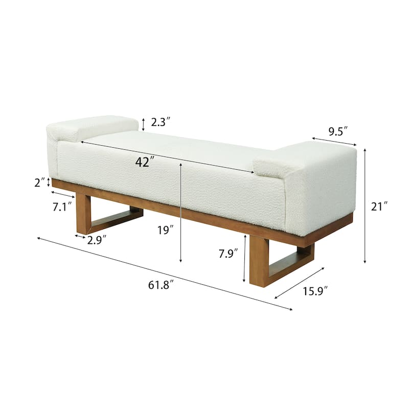 Christopher Knight Home - Modern Upholstered Ottoman Bench with Rubberwood Legs