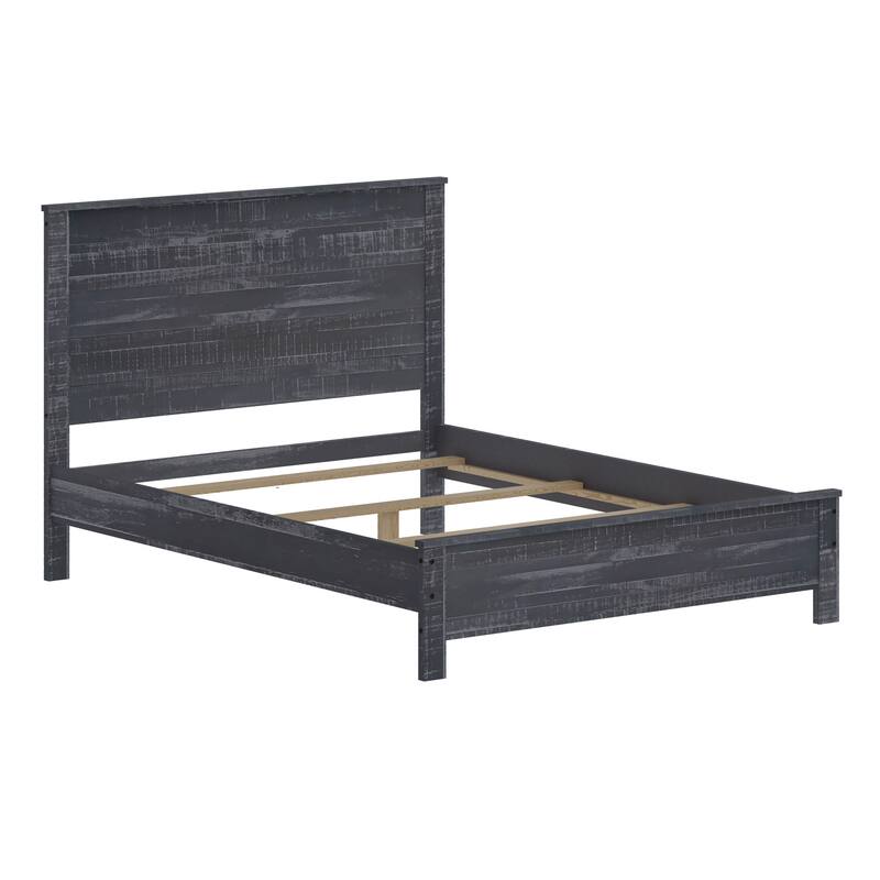 Solid Wood Bed, Modern Rustic Wooden Twin Size Bed Frames Box Spring Needed