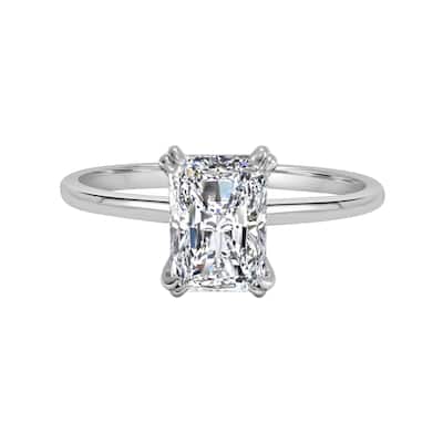 Auriya 1 1/2ct Radiant-cut with Hidden Halo Solitaire Diamond Engagement Ring in 14k Gold Certified (H-I, SI1-SI2)
