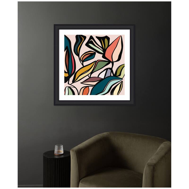 Kate and Laurel Fanciful Ficus SQ Expansion by Alicia Bock Framed Wall Art Print