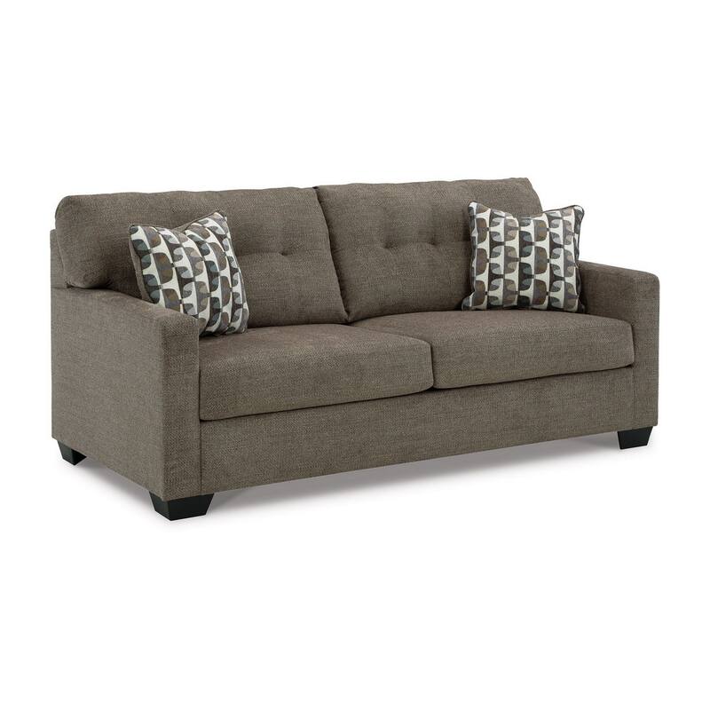 Joey 75 Inch Full Size Sofa Sleeper, Integrated Mattress, Brown Polyester