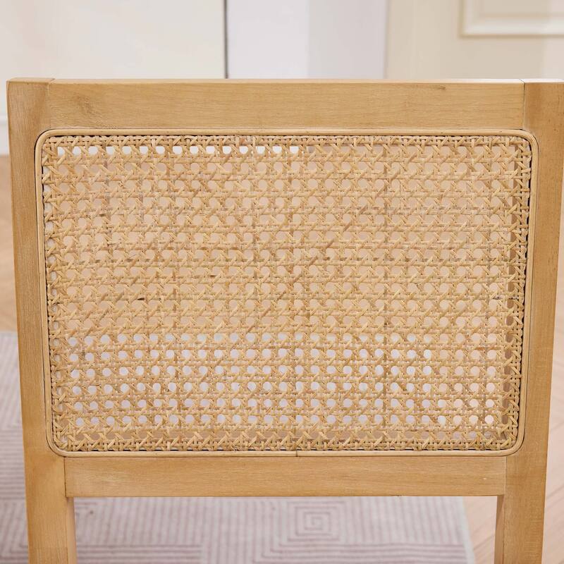 Farmhouse Rattan Dining Chairs Set of 2,Kitchen & Dining Room Chairs, Cane Upholstered Kitchen Side Chair with Hardwood Frame