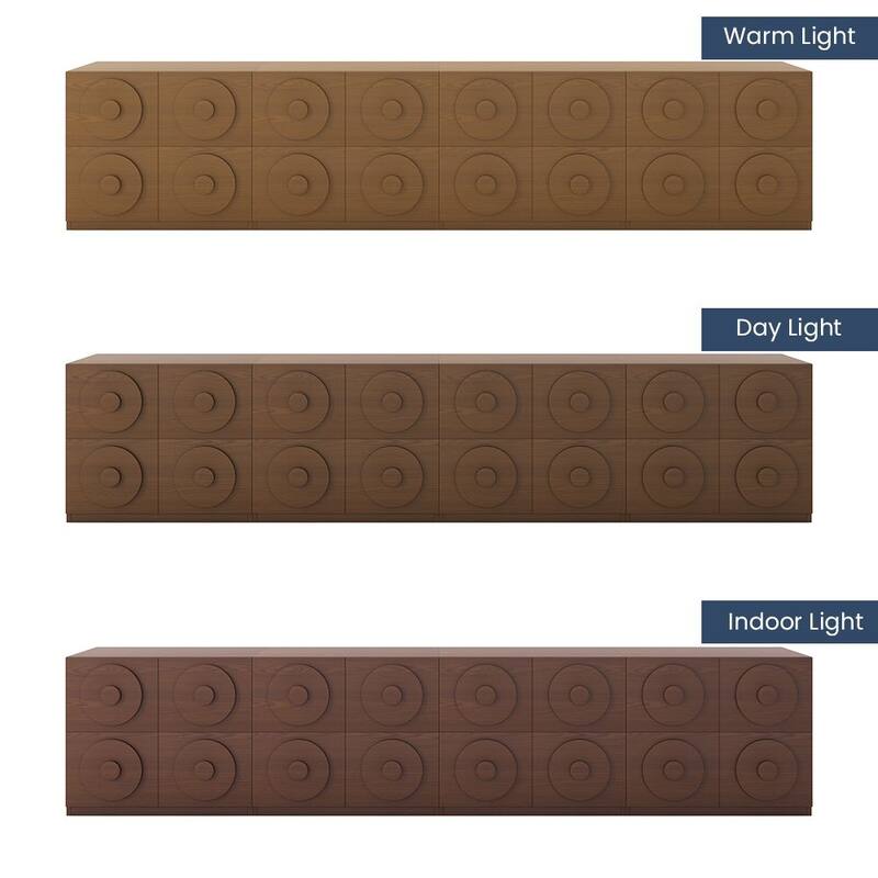 Modern 1-4 Pieces Modular Walnut Color Cabinets,TV Stands with Brown Solid Wood Veneer, Drawers & Caninets