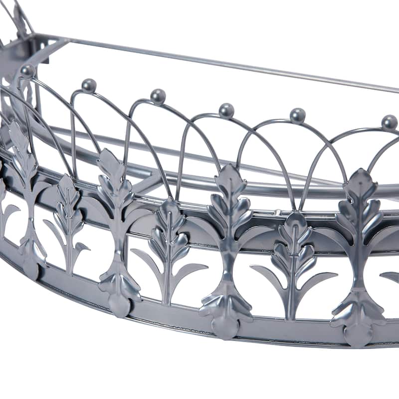 Decorative Metal Curtain or Canopy Crown - 29.0"L x 13.8"W x 7.9"H