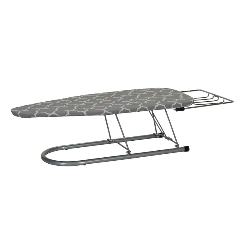 Household Essentials Steel Table Top Ironing Board with Iron Rest - Grey