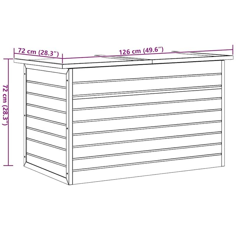 vidaXL Patio Storage Box 49.6"x28.3"x28.3" Wood