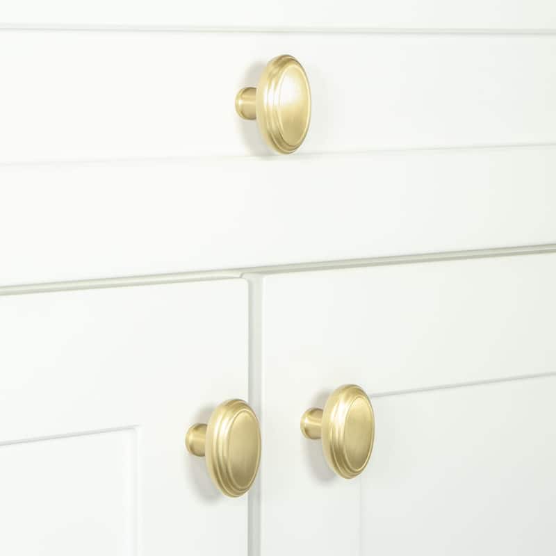 Grandeur ANNE-BRASS-KNOB Anneau 1-3/4" Solid Metal Classic Flat Oval