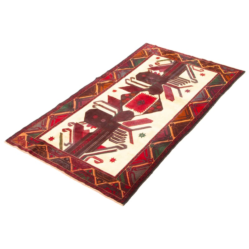 ECARPETGALLERY Hand-knotted Teimani Ivory Wool Rug - 3'8 x 6'8