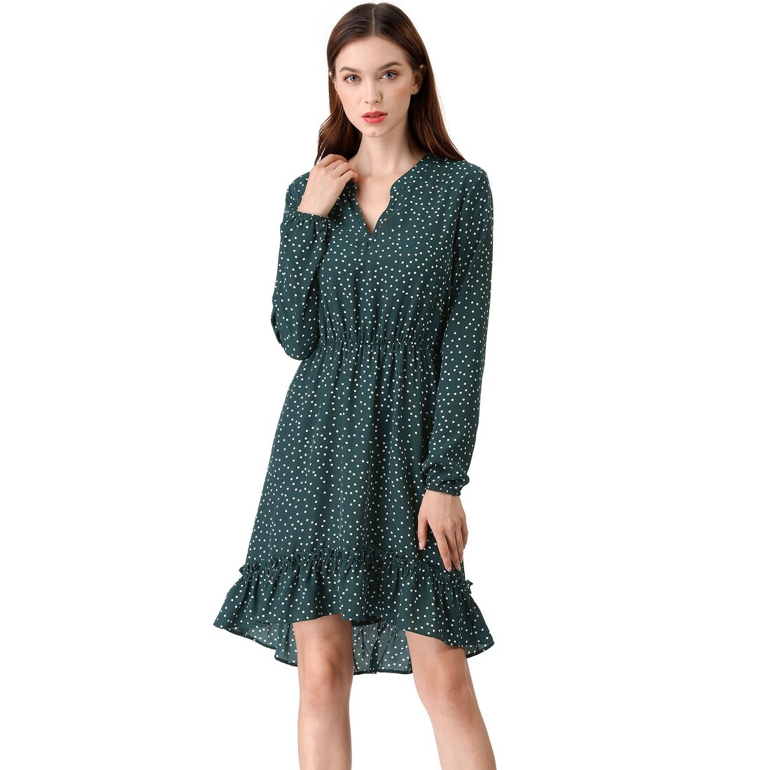 polka dot high low dress