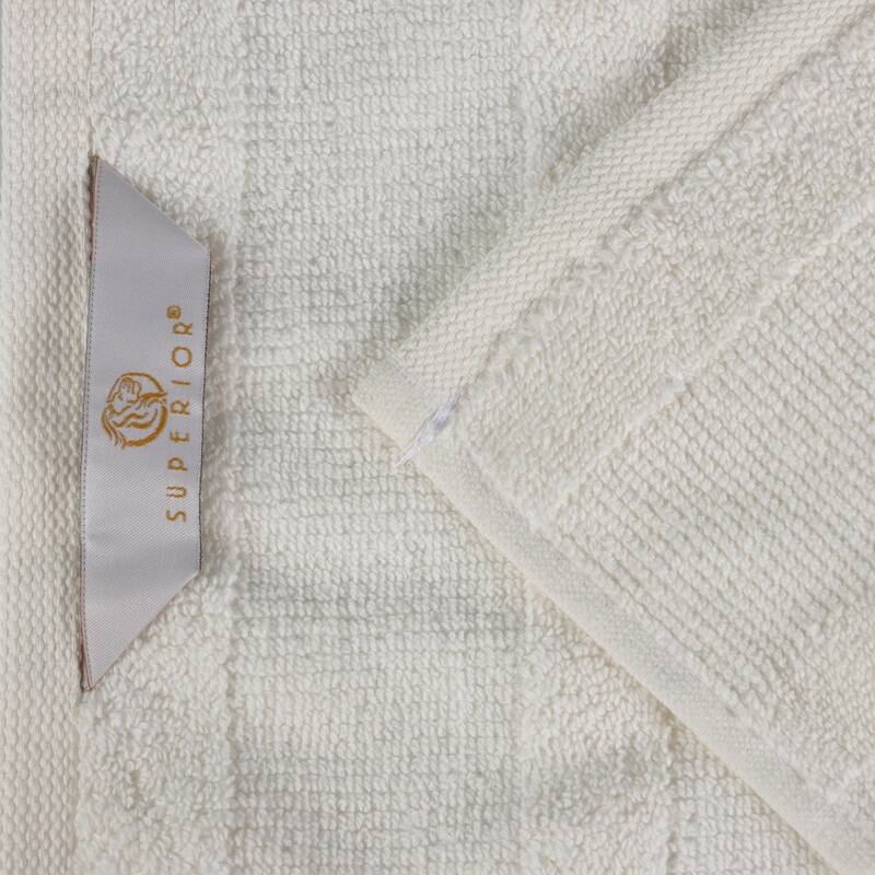 Superior Roma Cotton Assorted Ribbed Solid Towel Set of 12