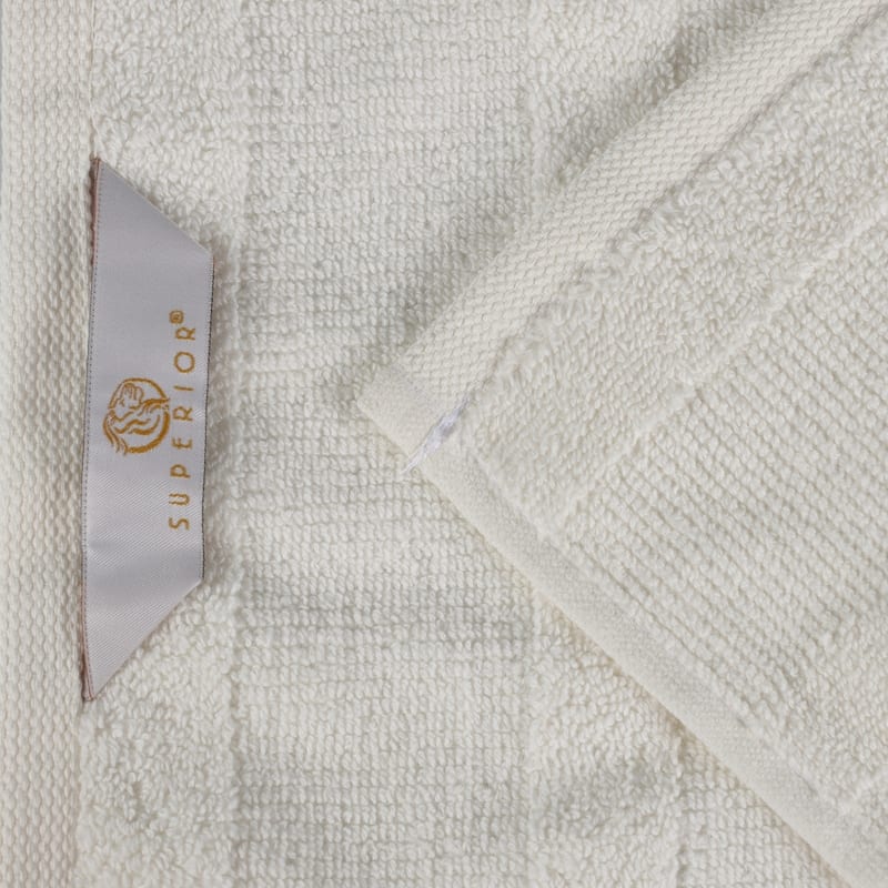 Superior Roma Cotton Ribbed Absorbent Face Towel Washcloth Set of 12