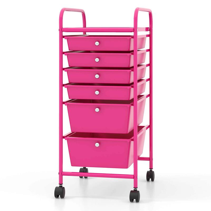 Costway 6 Drawer Rolling Storage Cart Scrapbook Paper Office Organizer