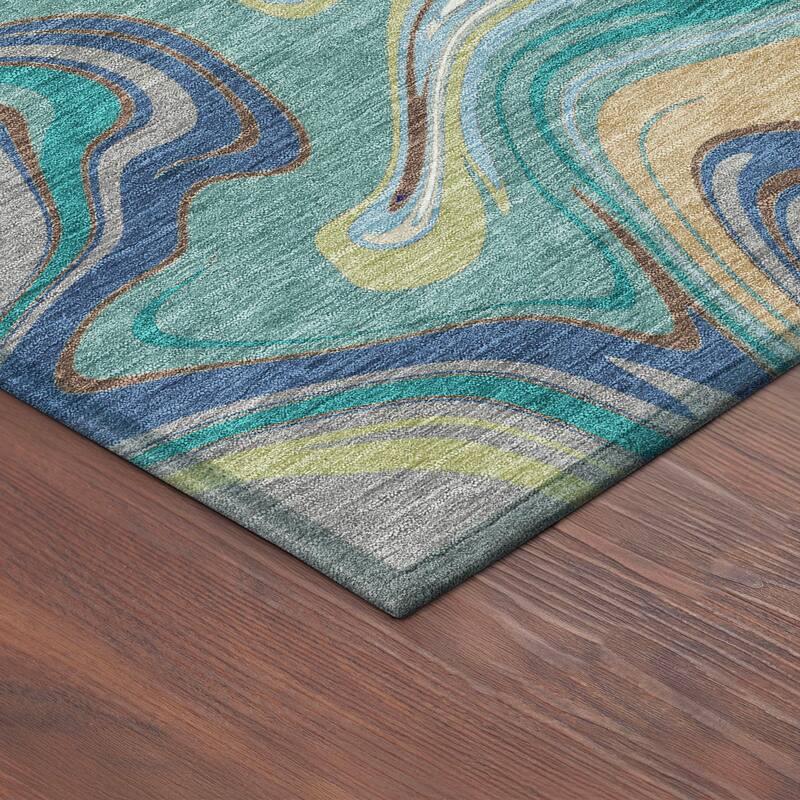 Machine Washable Indoor/ Outdoor Contemproary Fusion Chantille Rug