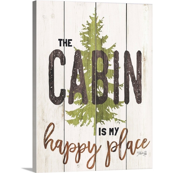 "The Cabin is My Happy Place" Canvas Wall Art