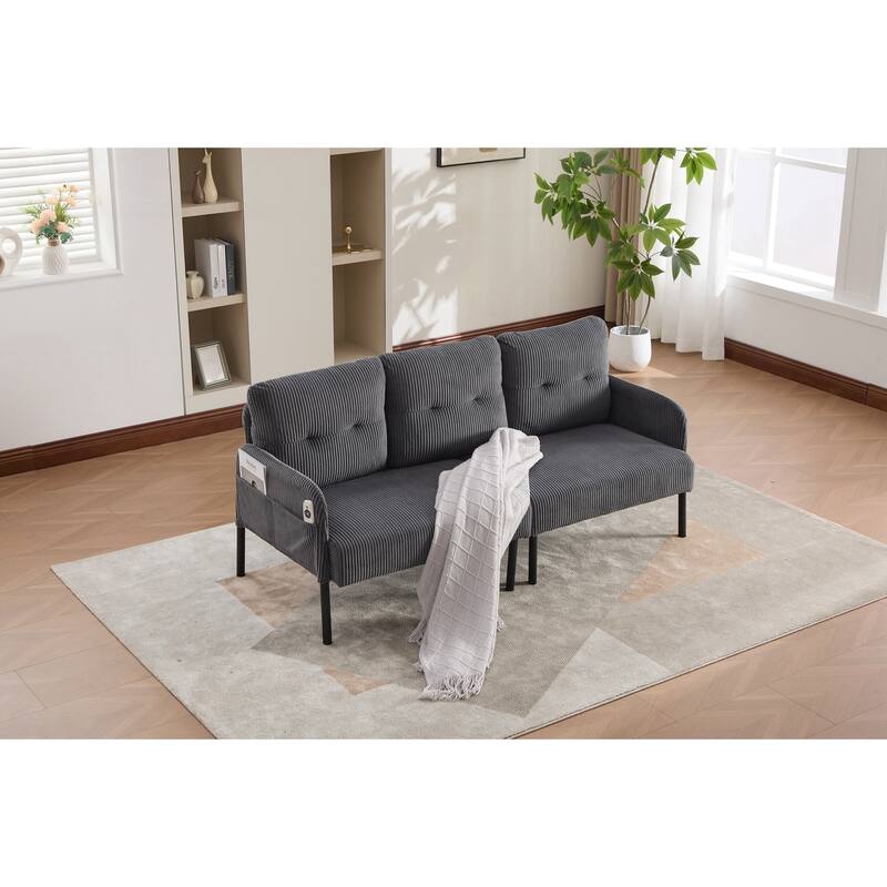 Oversized Loveseat, Modern & Plush Double-seater Sofa, Corduroy Upholstered Couch
