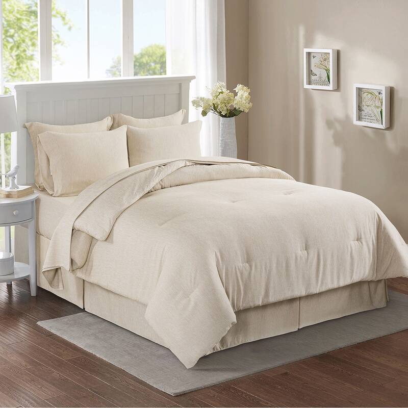 Ultra-Soft 8 Piece Comforter Set For All Season - Khaki - Twin
