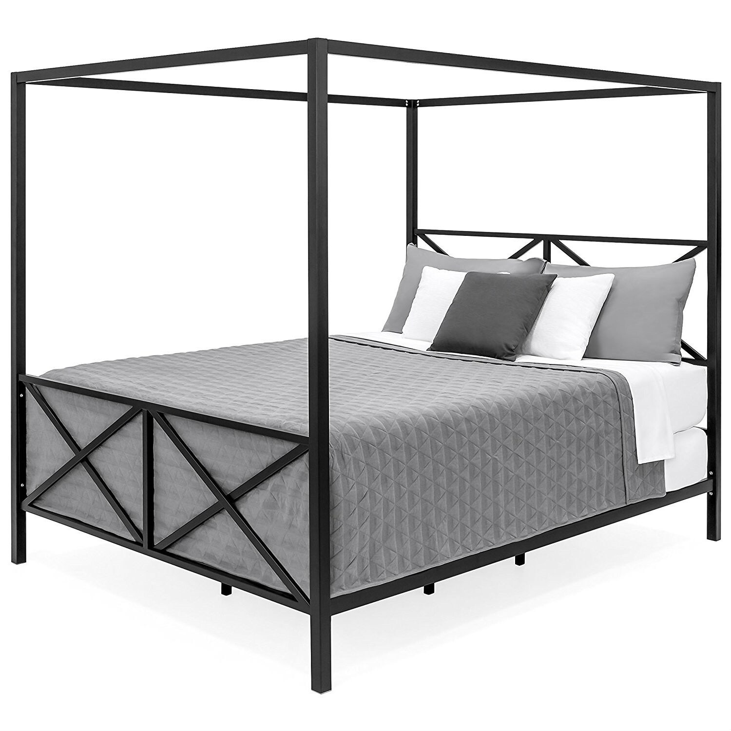 White Metal Canopy Bed Frame Queen Twin Full Queen Metal Canopy Bed
