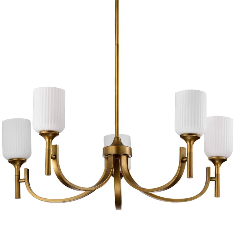 Nuvo Lighting 60/8650 Solara 5 Light 30" Wide Chandelier - Natural Brass